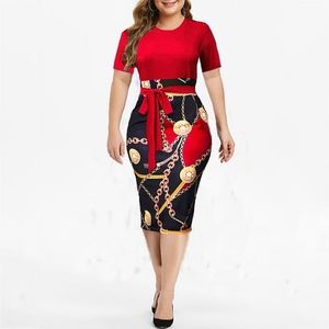 Vintage Print Midi Elegant Dress